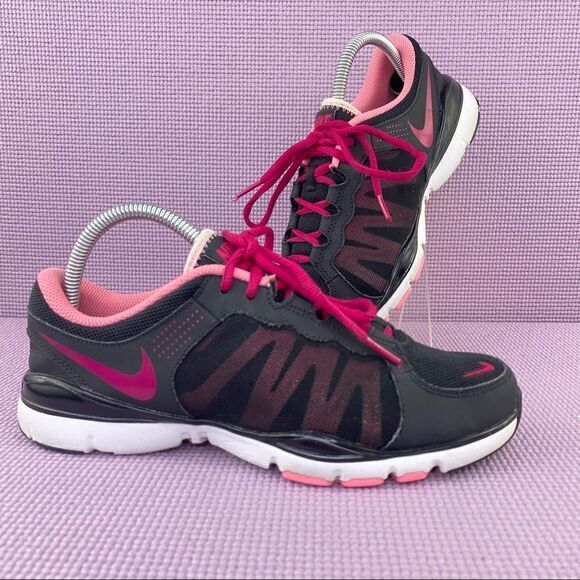 Nike Flex Trainer 2 TR2 Women’s Running Shoes Black Pink Size 8 511332-015 - Picture 1 of 11